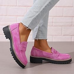 Womens Loafers Shoes Platform Chunky Penny Loafer