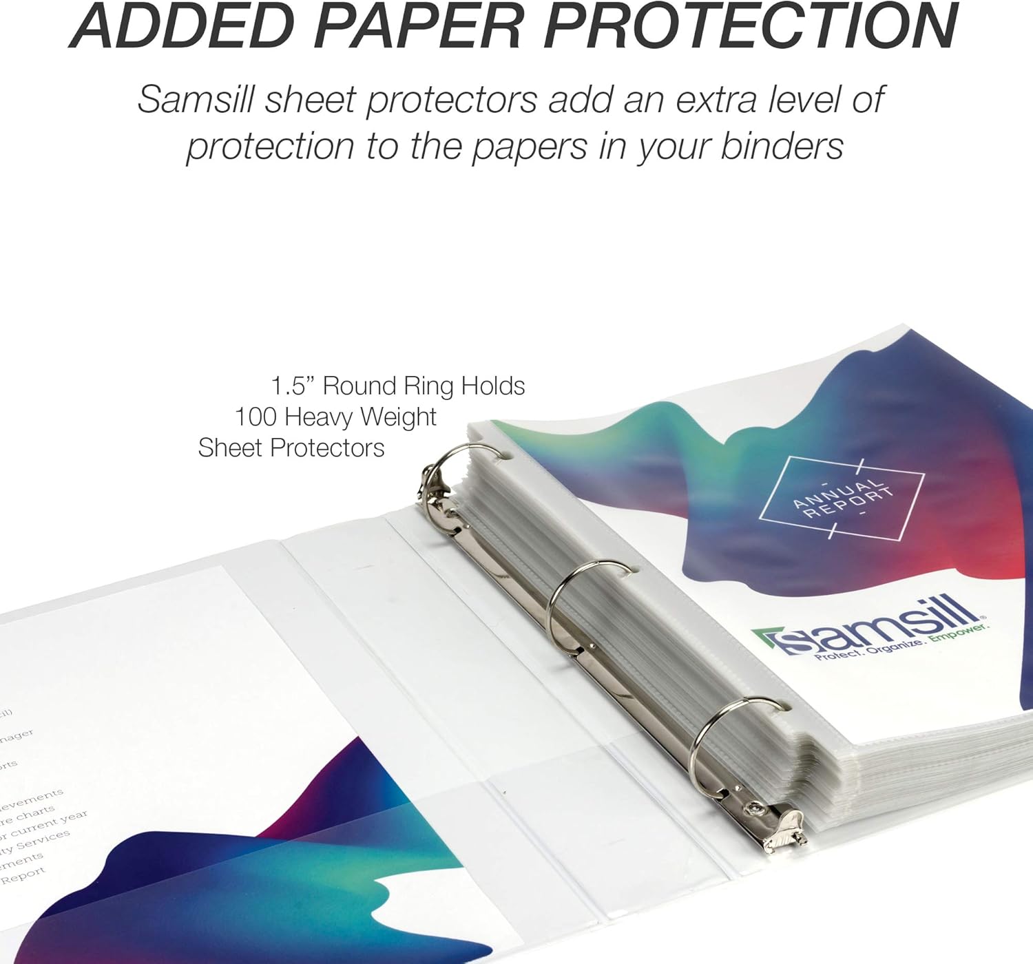 Samsill Economy 3 Ring Binder Organizer, 1.5 Inch Round Ring Binder, Customizable Clear View Cover, White Bulk Binder 12 Pack : Office Products