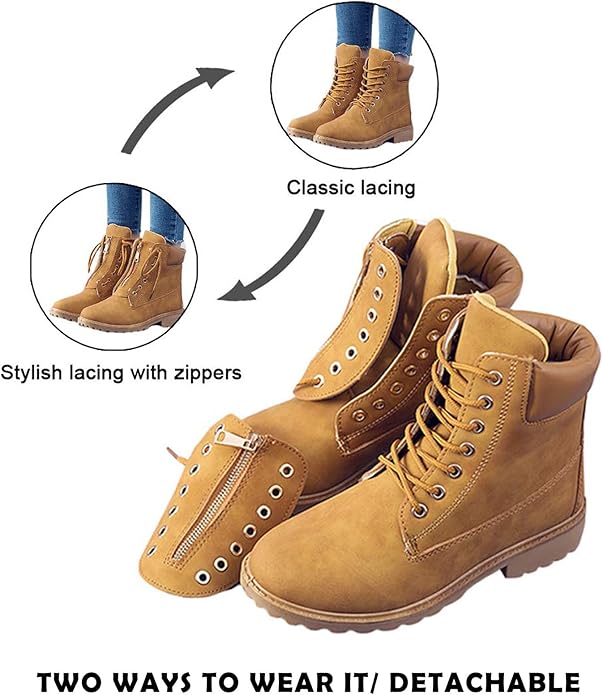 Chenghe Womens Combat Waterproof Booties