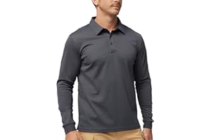MIER Men's Outdoor Performance Tactical Polo Shirts Short and Long Sleeve, Moisture-Wicking