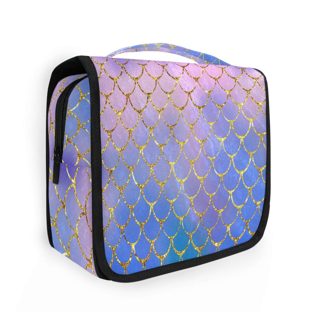CaTaKu Abstract Mermaid Marble Cosmetic Bag Toiletry Bag Multifunction Bag Cosmetic Portable Makeup Waterproof Travel Hanging Organizer Bag for Men & Women