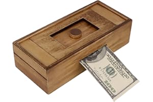 Wooden Cash Puzzle Box with Secret Compartments, Surprise Holder Money Puzzle Boxes Challenging Puzzle Brain Teasers for Adul