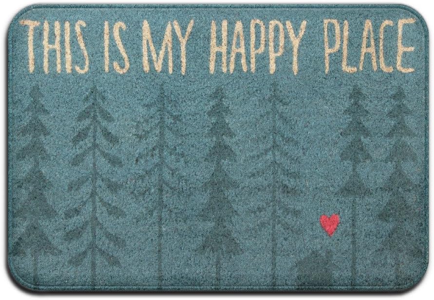Zhangzhizhong This is My Happy Place Super Absorbent Anti-Slip Mat,Coral Carpet,Carpet Door Mat,Carpet,Carpet,Door Mat,40x60 cm