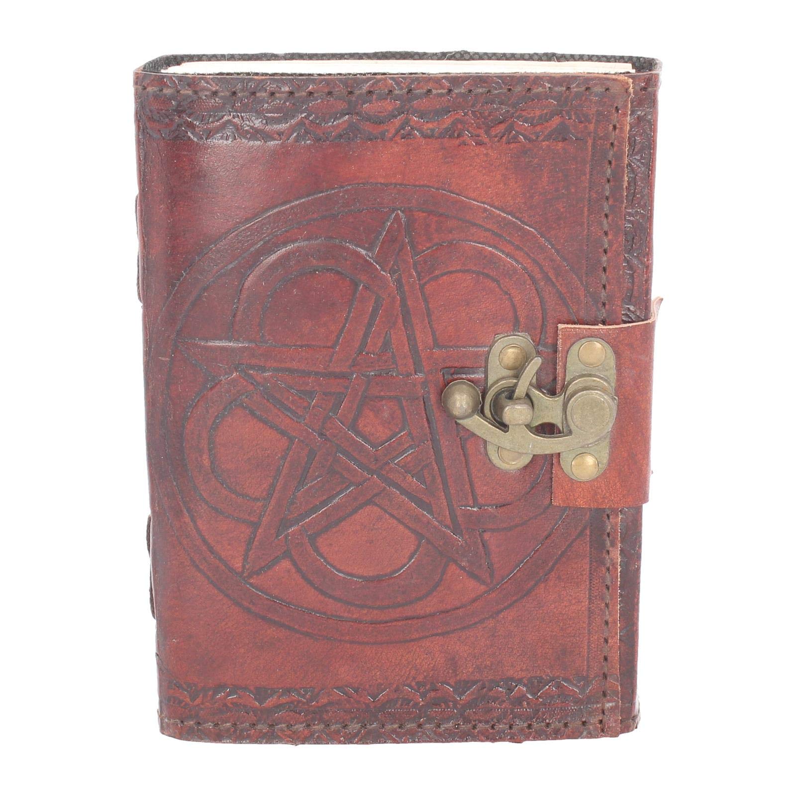 Nemesis Now Pentagram Leather Journal With Lock 20cm Brown