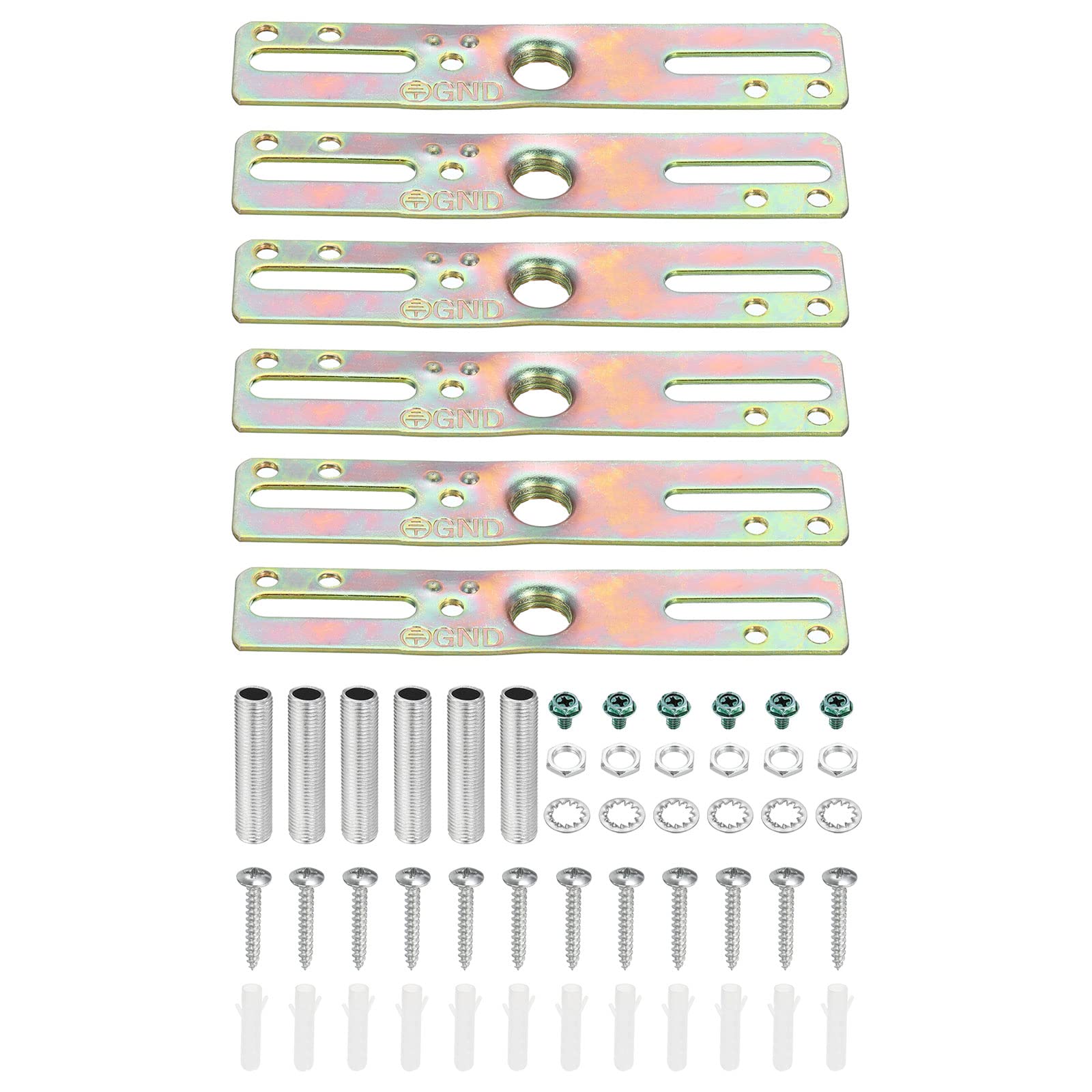 PATIKIL 4" Ceiling Light Plate Kit, 6 Pack Light Crossbar Mounting Bracket Universal Lamp Fixture Hardware Set for Chandelier Wall Light, Zinc Plated