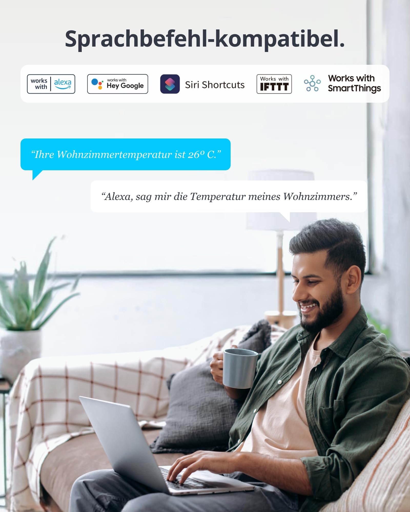 SwitchBot Wlan Wetterstation Funk mit Außensensor, Matter Hygrometer Thermometer Innen, Temperatursensor mit IP65 Außenthermometer und Matter Hub, Kompatibel mit Alexa, Apple Home, Google Home 7