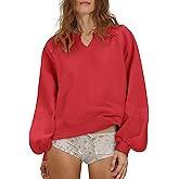 Locachy Womens Oversized Sweatshirt Embroidered Crochet Fleece Cropped Pullover Tops Fashion Outfits Clothes