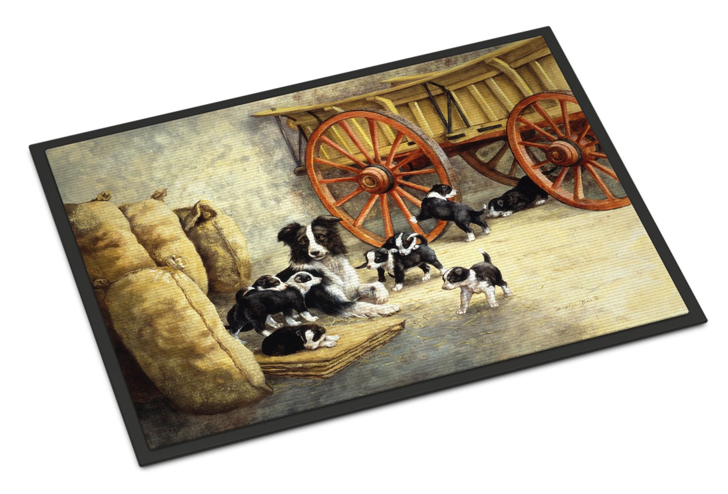 Caroline's Treasures BDBA0118MAT Border Collie Dog Litter Indoor or Outdoor Mat 18x27, 27" L x 18" W, Multicolor