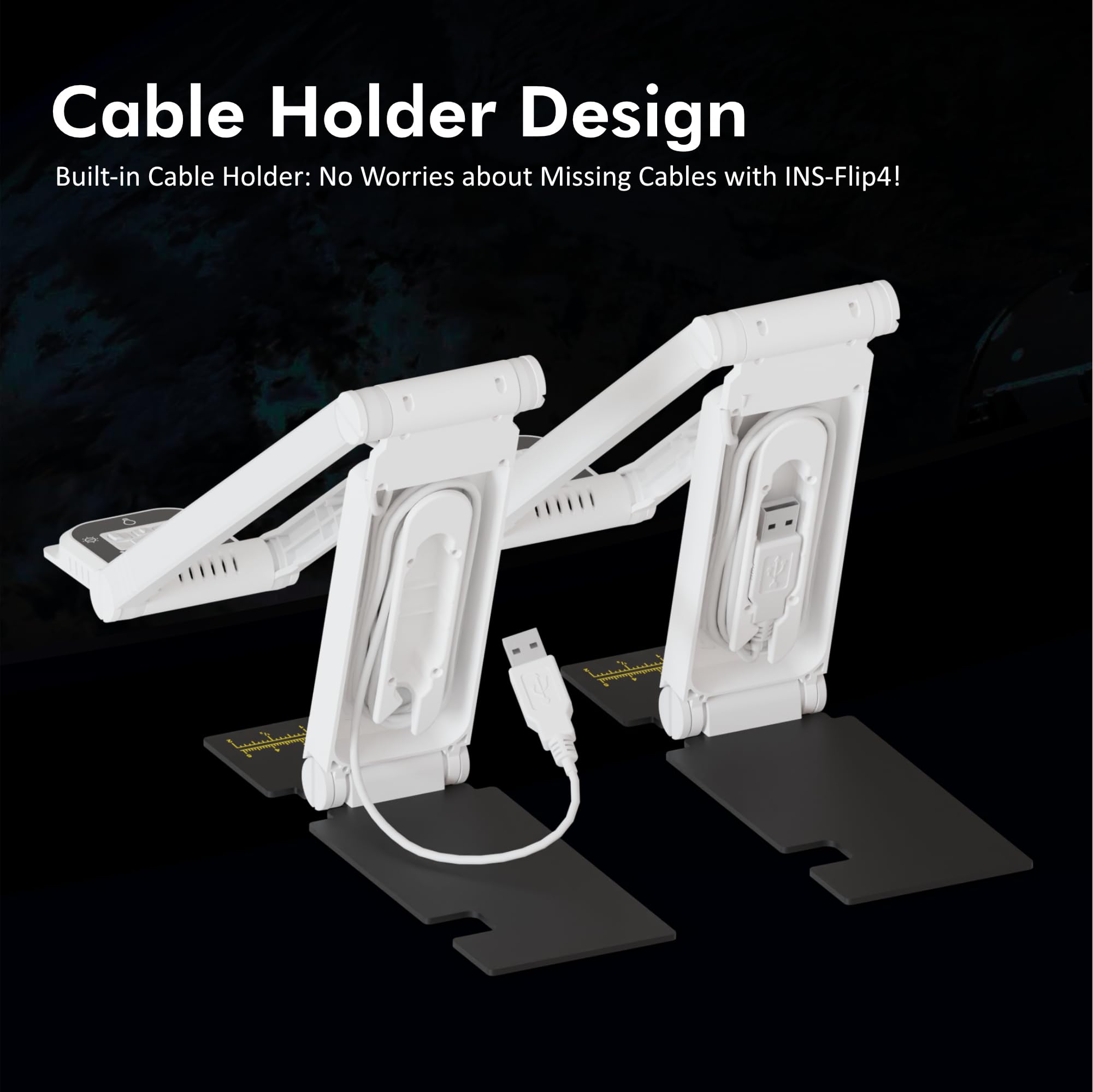 INSWAN INS-Flip 4 4K USB Portable Document Camera/Webcam/Visualiser—13MP Ultra HD, Foldable Design, Auto Focus, Mic, LED, Compatible with Mac OS, Windows, iPad, Chromebook for Distance Learning