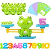 lonfypeng Frog Balance Counting Toys, Cool Math Learning Games for Boys and Girls, Educational Number Preschool Toy, Fun Children's Gift STEM Math Games for Kids Age 3+ (63 PCS)