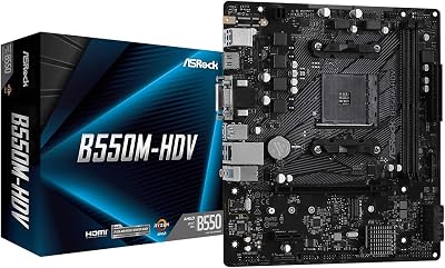 ASRock B550M-HDV Motherboard AMD AM4 Ryzen 3rd Gen DDR4 PCIe 4.0 M.2