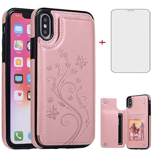 Phone Case for iPhone Xs X 10 10s with Tempered Glass Screen
