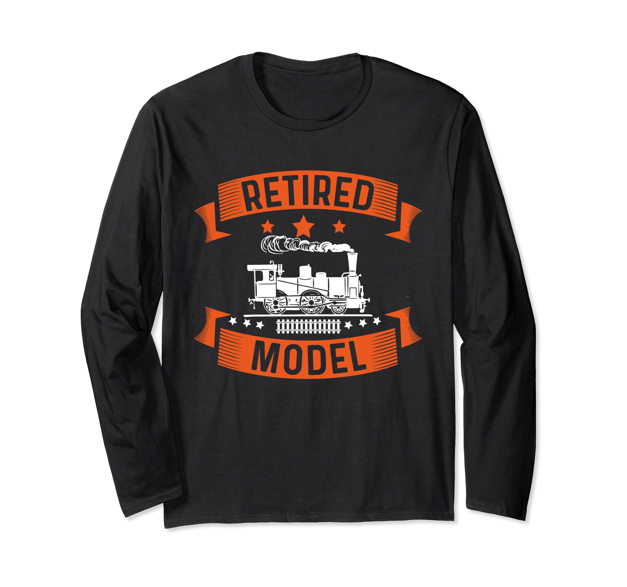 Retired Railroad Worker Men Model Train Collector Hobbyist Long Sleeve T-Shirt
