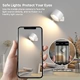 Mexllex 2PCS LED Wall Light Indoor 360° Rotatable USB Rechargeable Lamp view 3