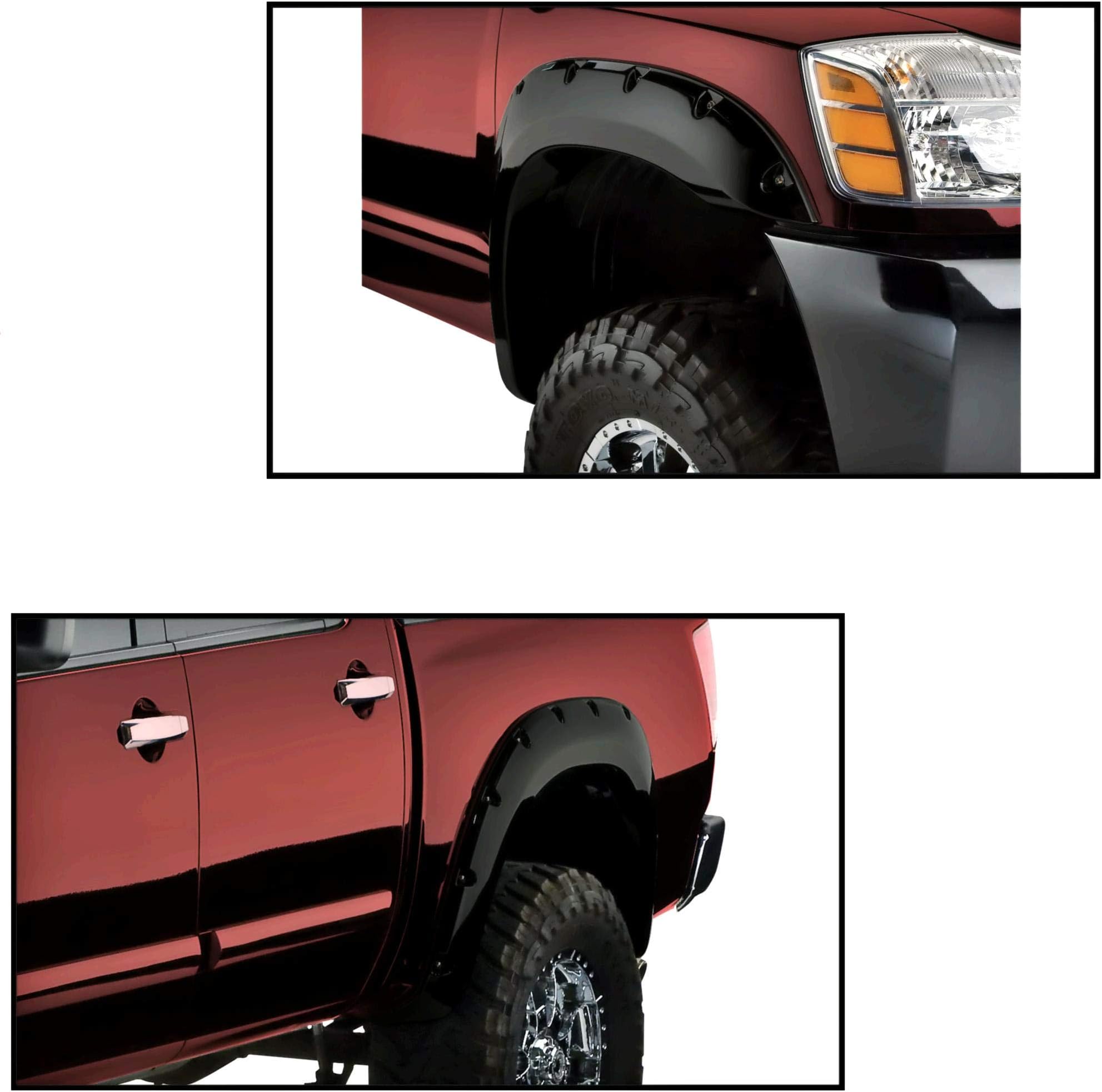 For Nissan Titan 2004-2014 With Bedside Lockbox Black Front and Rear Fender Flares