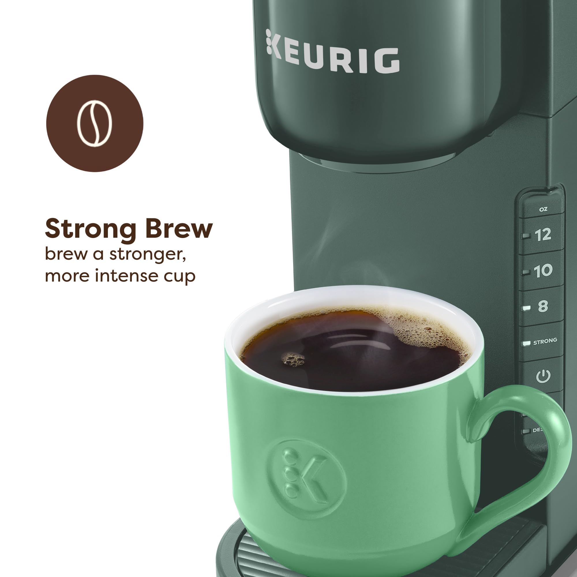 Keurig K-Express Cafetera de cápsulas K-Cup de una sola porción, 3 tamaños de preparación, función de botón fuerte, depósito extraíble de 42 oz, Evergreen