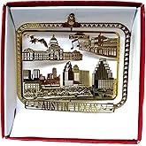 Austin Texas Christmas Ornament 6th Street Music Bat Bridge Brass City State TX Souvenir Travel Gift