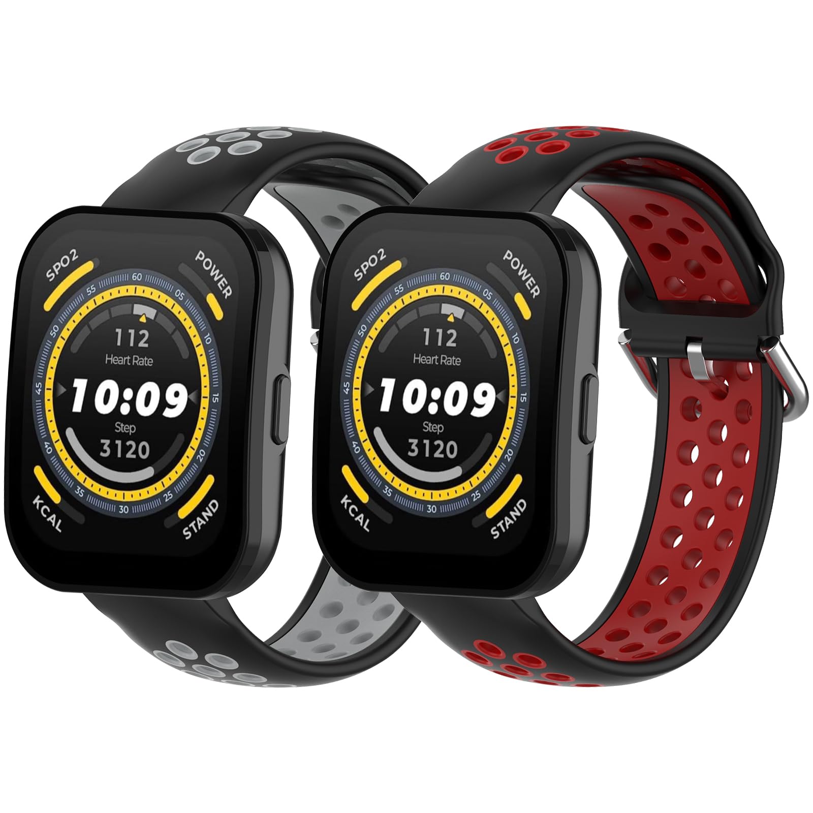 RenSheng 2 Pack Strap For Amazfit Bip 5 Bracelet, Colourful Soft Silicone Strap Suitable for Amazfit Bip 5 Strap
