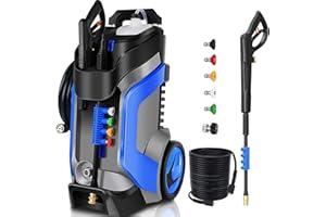 IMDOT 5000PSI Electric Pressure Washer 4.0GPM High Power Washer with M22-14mm Pressure Hose 33FT,Powerwashers with 1/4"QC Compatible Surface Cleaner, 5 Nozzle and Soap Bottle for Home,Car,Patio (Light Blue)