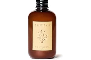 Oud Wood Reed Diffuser Oil Refill | Reed Diffuser Refill for Craft & Kin Diffusers | Long Lasting Home Fragrance - 5.75 oz