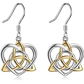 Celtics Earrings Sterling Silver Irish Celtic Knot Dangle Earrings Love Heart Drop Earrings Jewelry Christmas Gifts for Women Girls