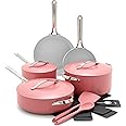 GreenPan Nova 10-Piece Cookware Pots and Pans Set, Oprah’s Favorite Things 2024, PFAS-Free Ceramic Nonstick, Fry, Sauté, Stockpot, Utensils, Lids, Induction Suitable, Dishwasher, Oven Safe, Coral