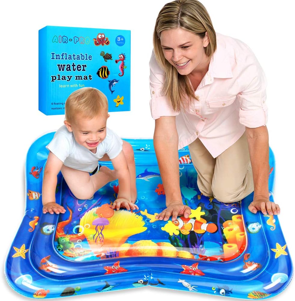 Large Inflatable Water Play Mat Fun Tummy Time Play Activity Center for Infants Kids & Adults(39 * 31.5in)