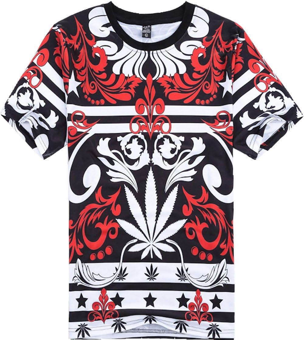 OVOY?Mens?Hipster?Hip?Hop?Paisley?Bandana?Crewneck?T?shirt?Tee?Tops