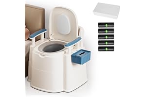 Bedside Commodes for Seniors with 100 Liners and 50 Large Absorbent Pads, Potty Chair for adults and elderly with Detachable 