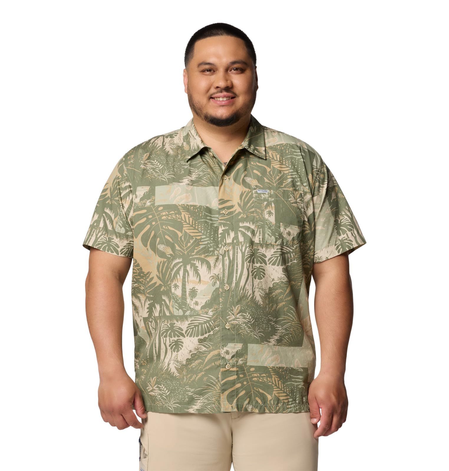 Columbia Men's PFG Trollers Best Short Sleeve Fishing Shirt, Cypress Tarpon Trek, 6X Image Columbia Men's PFG Trollers Best Short Sleeve Fishing Shirt, Cypress Tarpon Trek, 6X Image
