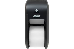 Compact 2-Roll Vertical Coreless High-Capacity Toilet Paper Dispenser by GP PRO (Georgia-Pacific), Black, 56790A, 1 Dispenser