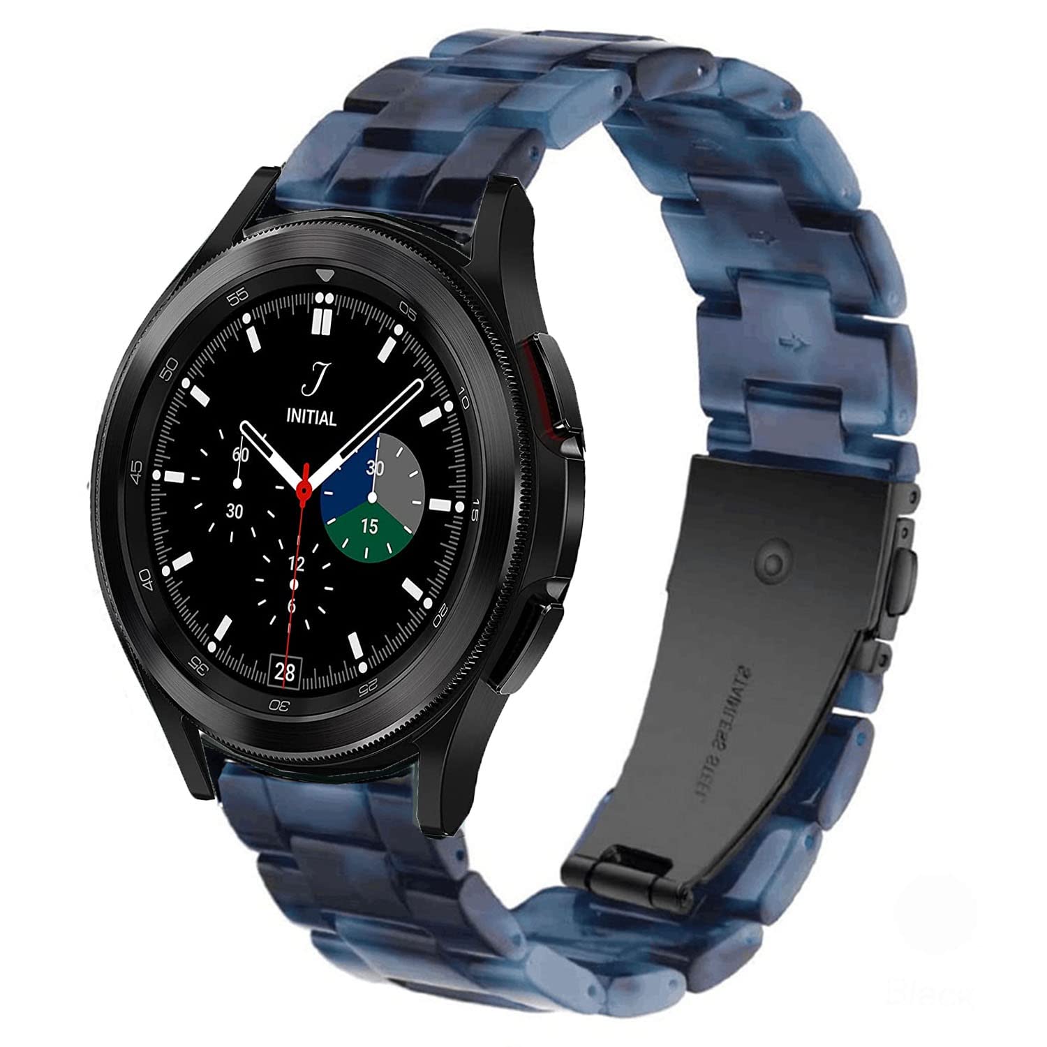 DEALELE Compatible with Samsung Galaxy Watch 6 / 6 Classic / 5 / 5 Pro / Galaxy Watch 4 / 4 Classic / 3 41mm, 20mm Colorful Resin Replacement Strap for Huawei GT2 42mm / GT3 42mm, Ink blue