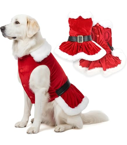 dog christmas dress amazon Dog Dress, Dog Christmas Dress, Cat Dress, Dog Wedding Dress, Dog Dresses for Large Dogs Girl, Girl Puppy Princess Tutu Dress with Leash Ring, Fashion Pet Dog Clothes for Birthday Wedding(2XL-White) -