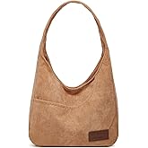 Tellrain Corduroy Tote Bag Unisex Retro Handbag Multi Pocket Shoulder Work College Satchel Compartment Messenger Purse