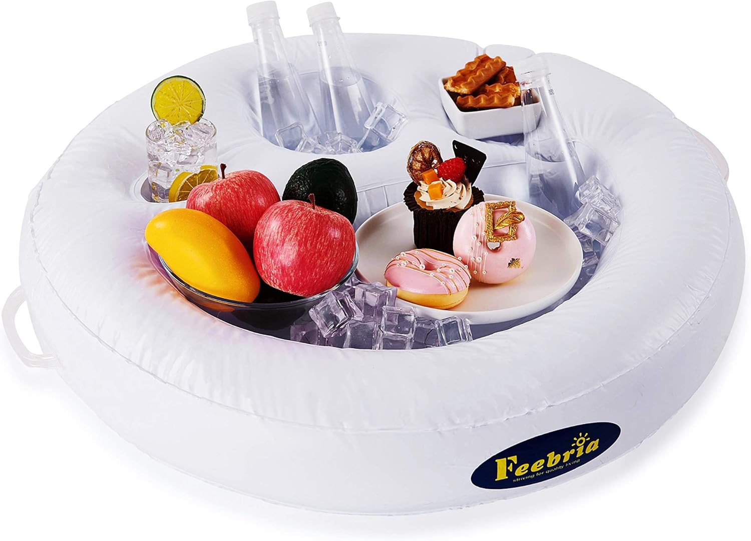 FEEBRIA Inflatable Drink Holders for Pool, Hot Tub, Ocean & River,Float Your Beverages for Parties & Beach
