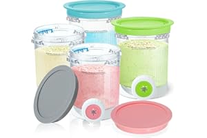4 Pack Pint Containers Replacement for Ninja Swirl Ice Cream & Soft Serve Makers, 16oz Creami Swirl Pints and Lids Compatible