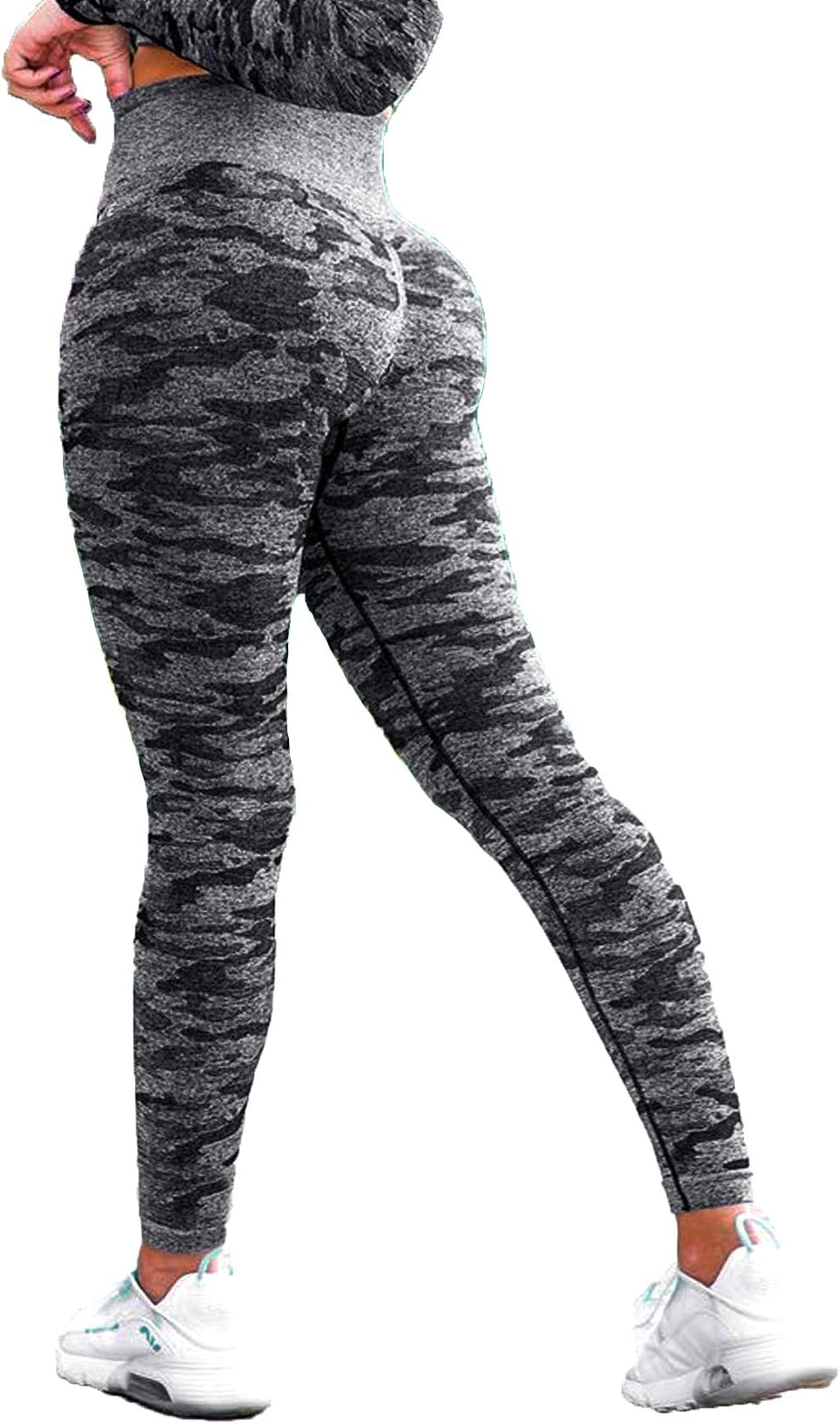 High Waist Scrunch Butt Lifting Ribbed Leggings for Women Seamless Workout Gym Yoga Pants Booty Llifter Tights