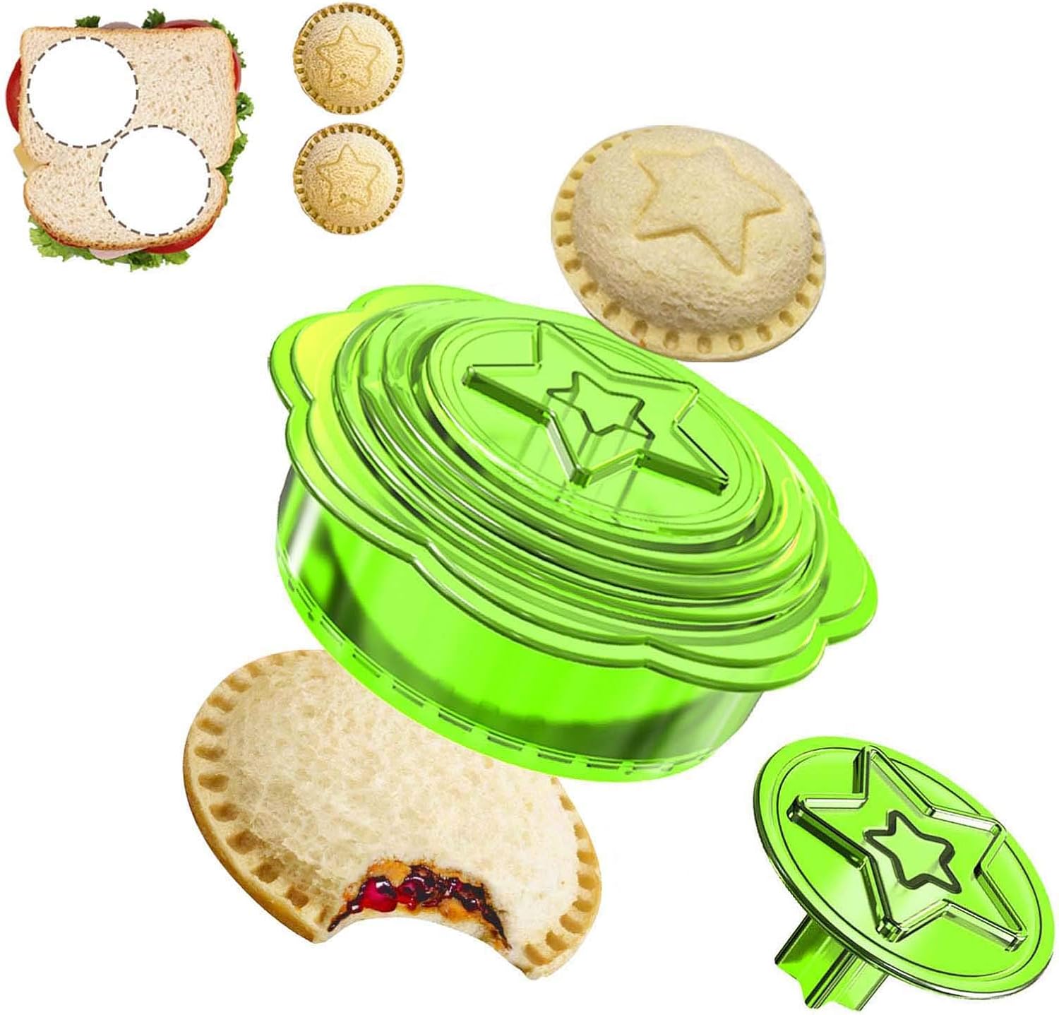 Sandwich Cutter and Sealer, Uncrustables Decruster Sandwich Maker, 6 in