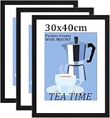 Bobeen 30x40 cm Picture Frames Pack of 3 Black 12x16 Inch Wall or Table Top