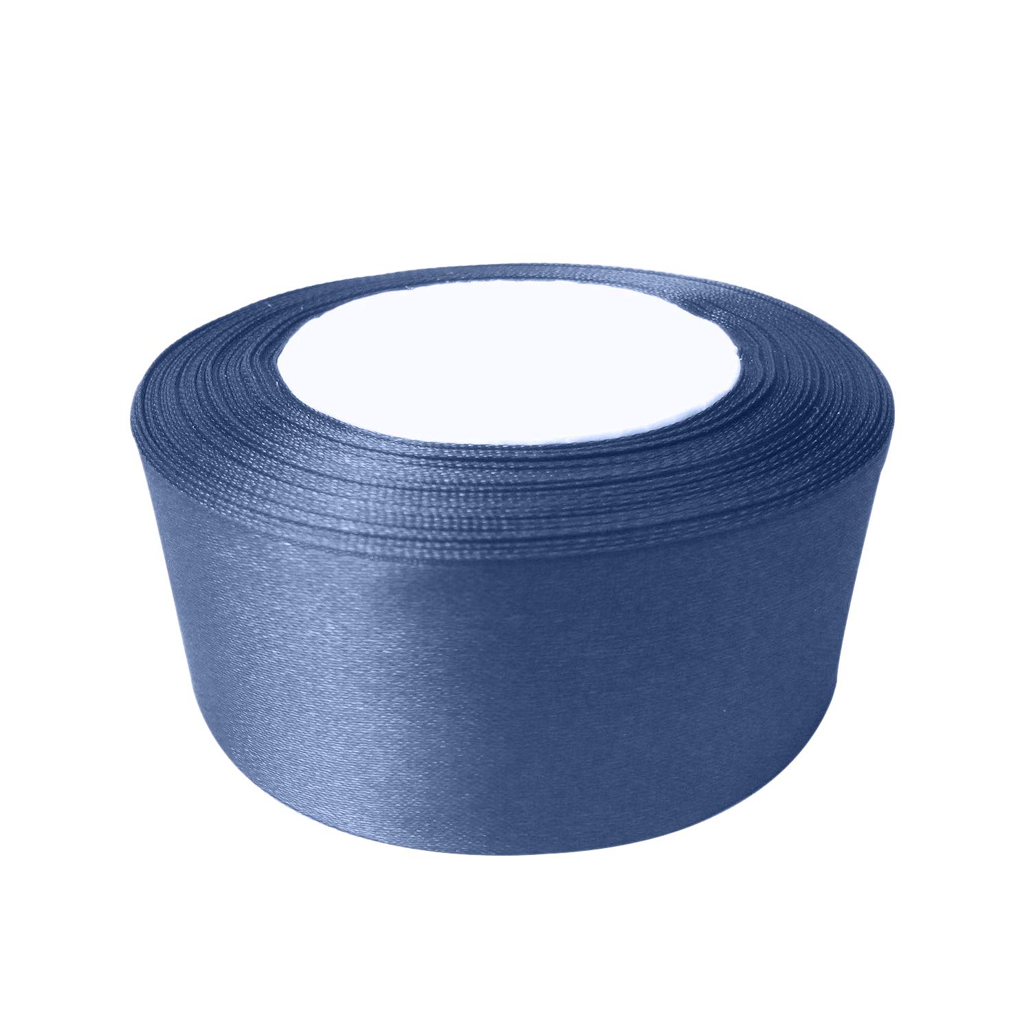 Trimming Shop Navy Blue Full Roll Ribbon 40mm x 25 Metres - Double Sided Satin Brightly Coloured - 100% Polyester - for Gift Wrapping, Decorating, Arts and Craft - Machine Washable