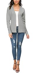 EXCHIC Women's Long Sleeve Open Front Cardigan