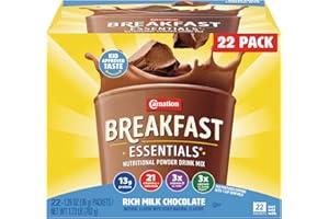 Carnation Breakfast Essentials Powder Drink Mix, Rich Milk Chocolate, 22 Count Box of 1.26 Ounce Packets