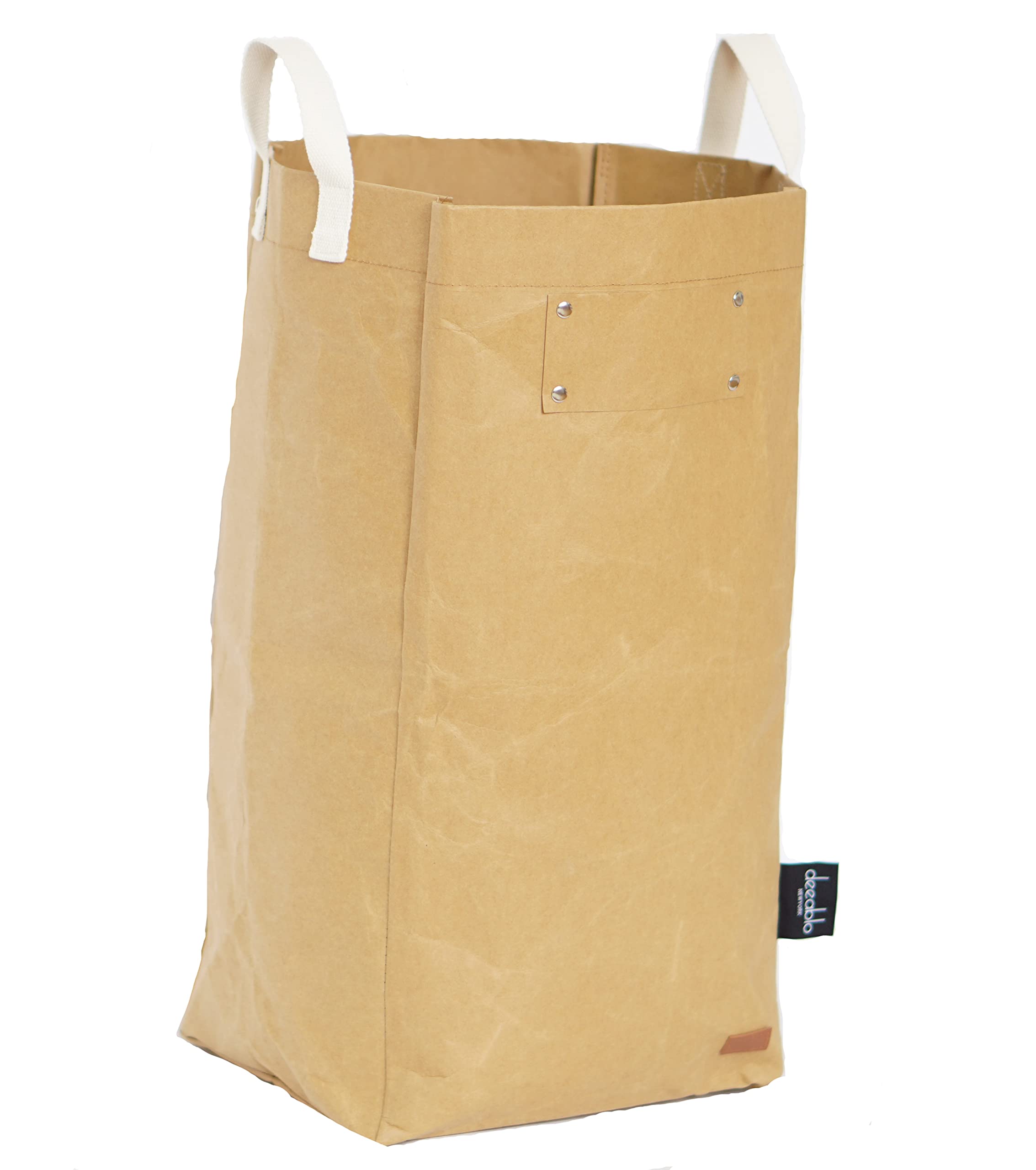 Photo 1 of Deeablo New York Sustainable Reusable, Highly Versatile, Washable Paper Bag for Recycling, Multipurpose Recycling Basket, Recycling Bag, Laundry Basket (Brown)