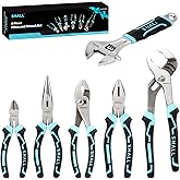 SHALL 6-Piece Pliers Set, Pliers Tool Set, 6" Diagonal Cutting, 8" Long Nose, 8" Linesman, 8" Slip-Joint & 10" Groove-Joint P