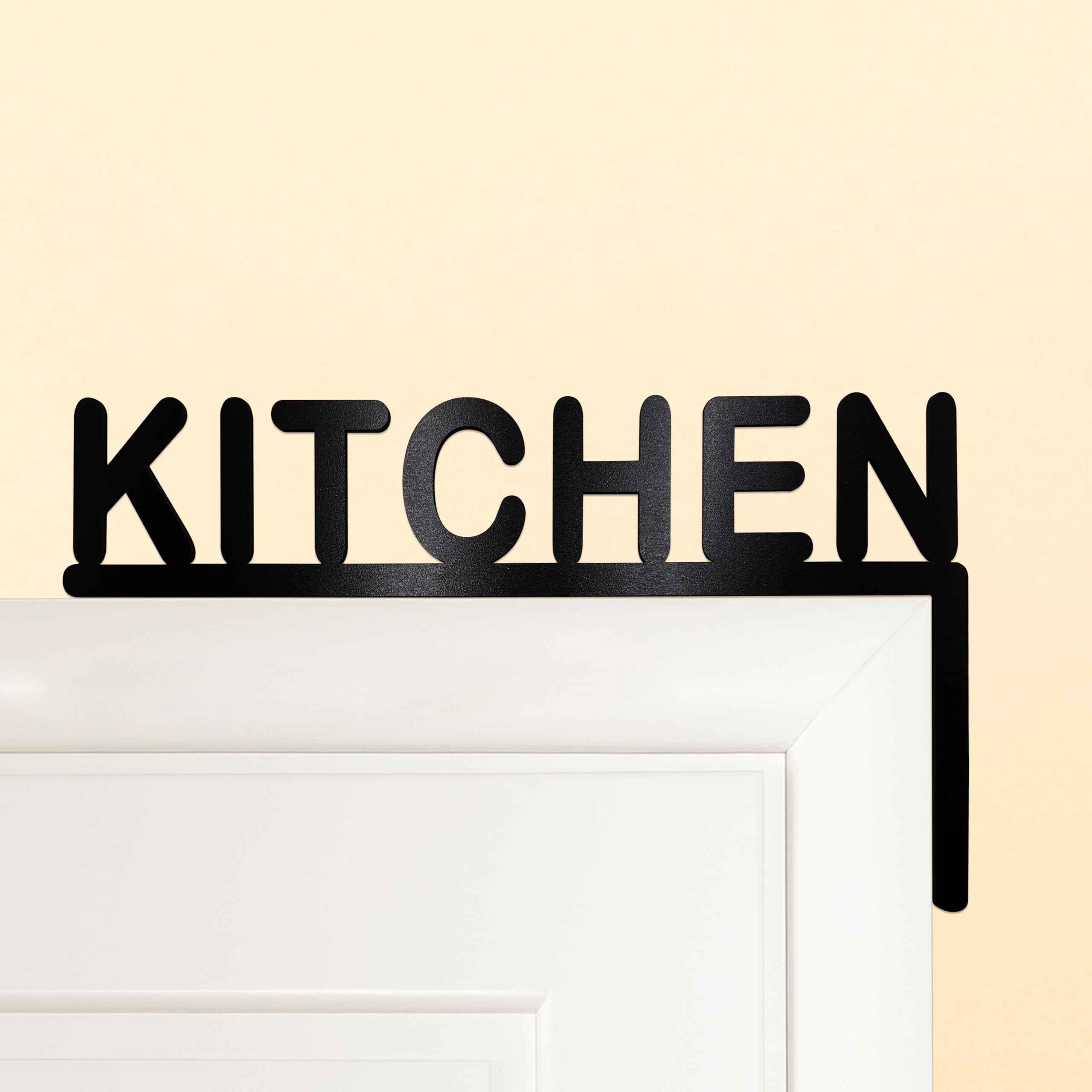 Photo 1 of ??KITCHEN Sign for Door - Modern Minimalist Kitchen Wall Decor with Black Finish, Black and White Wooden Farmhouse Kitchen Signs? Decor for Kitchen & Dining Room (Right Side)