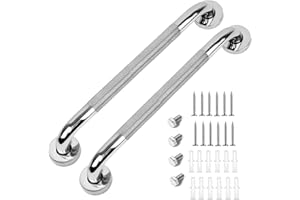 2 Pack 16 Inch Anti-Slip Bathroom Grab Bar, LONVICHTT Stainless Steel Shower Handle, Knurled Safety Hand Rail, Support Balance Armrest, Elderly, Pregnant, Children, Handicap Senior Assist Bath Handle