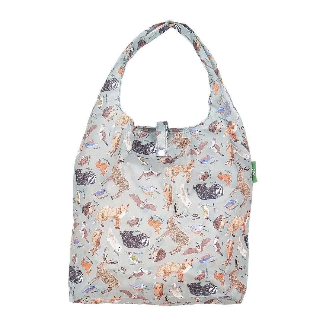 ECO CHIC Lightweight Foldable Reusable Shopping Bag Water Resistant Tote Bag (Woodland Olive) — image 1