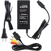 Power Supply and AV Cable for Gamecube, NGC AC Power Adapter &amp; AV Cable Set, Power Cord and AV Cable Compatible with Nintendo Gamecube Console