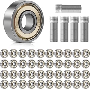 50 Stück Kugellager, 608ZZ 8x22x7 mm, Double Shielded Miniatur Rillenkugellager, Carbonstahl Präzisionslager, 608 Kugellager für Skateboards, Rollerblades, Fahrräder, Hausgeräte