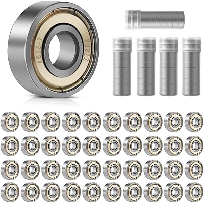 50 Stück Kugellager, 608ZZ 8x22x7 mm, Double Shielded Miniatur Rillenkugellager, Carbonstahl Präzisionslager, 608 Kugellager für Skateboards, Rollerblades, Fahrräder, Hausgeräte